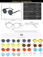 Metalowe okulary Steampunk mężczyźni kobiety moda okrągłe okulary marka projektant Vintage okulary wysokiej jakości óculos de sol 2021 5